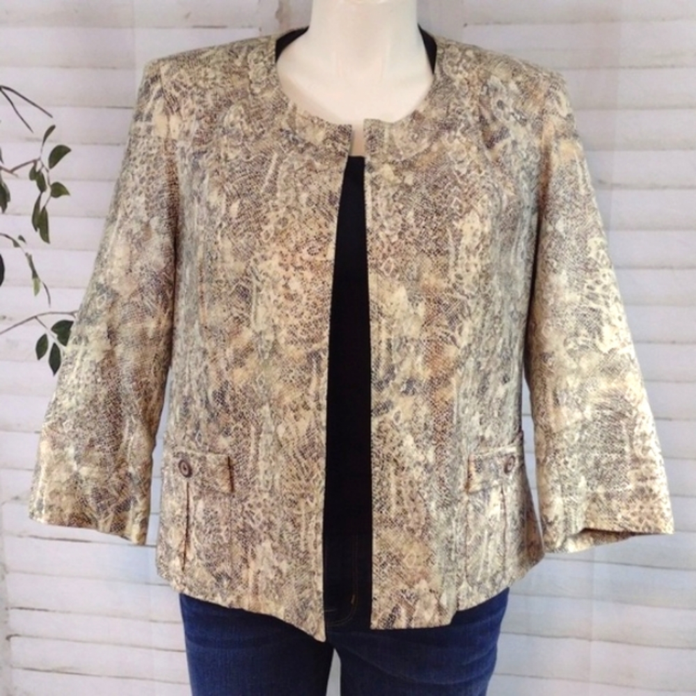 Dressbarn Faux Snakeskin Jacket, Size XL